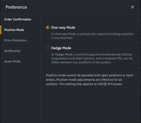 Hedge Mode Activation