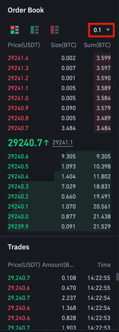 Binance Interface Section 3